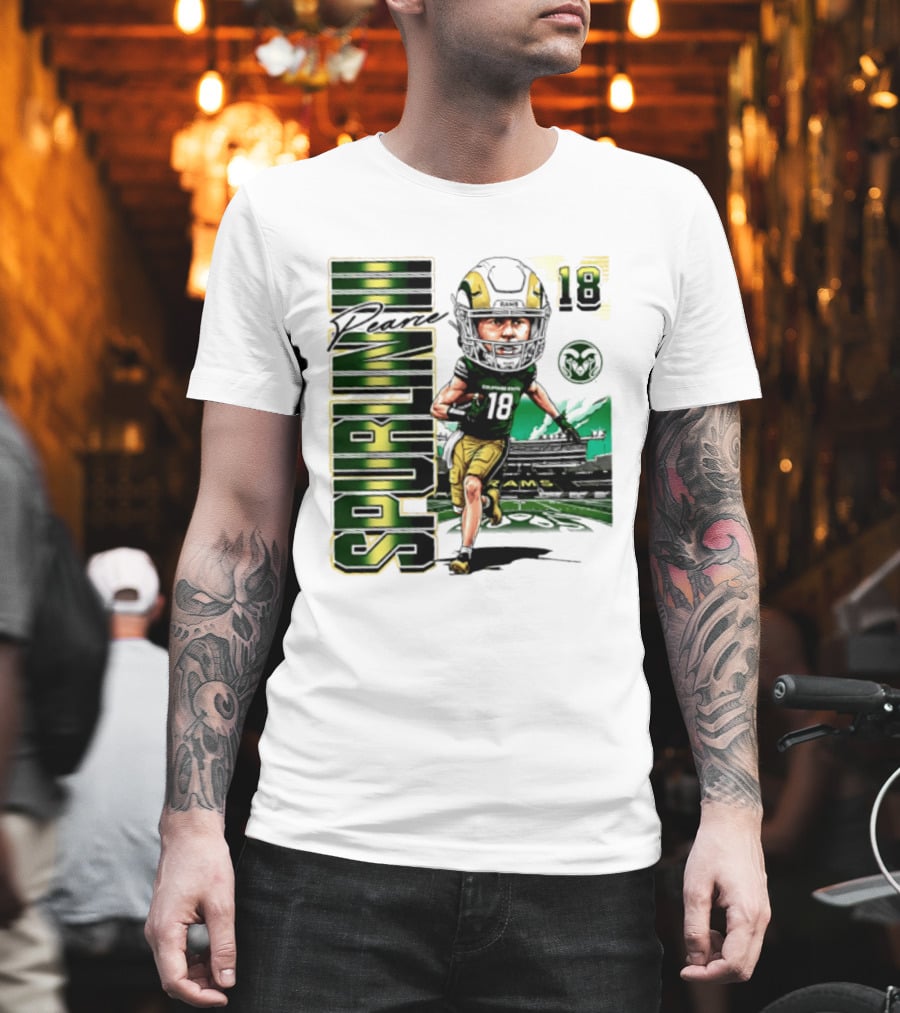 Pearce Spurlin III 18 Colorado State Rams NCAA Football Caricature T-Shirt