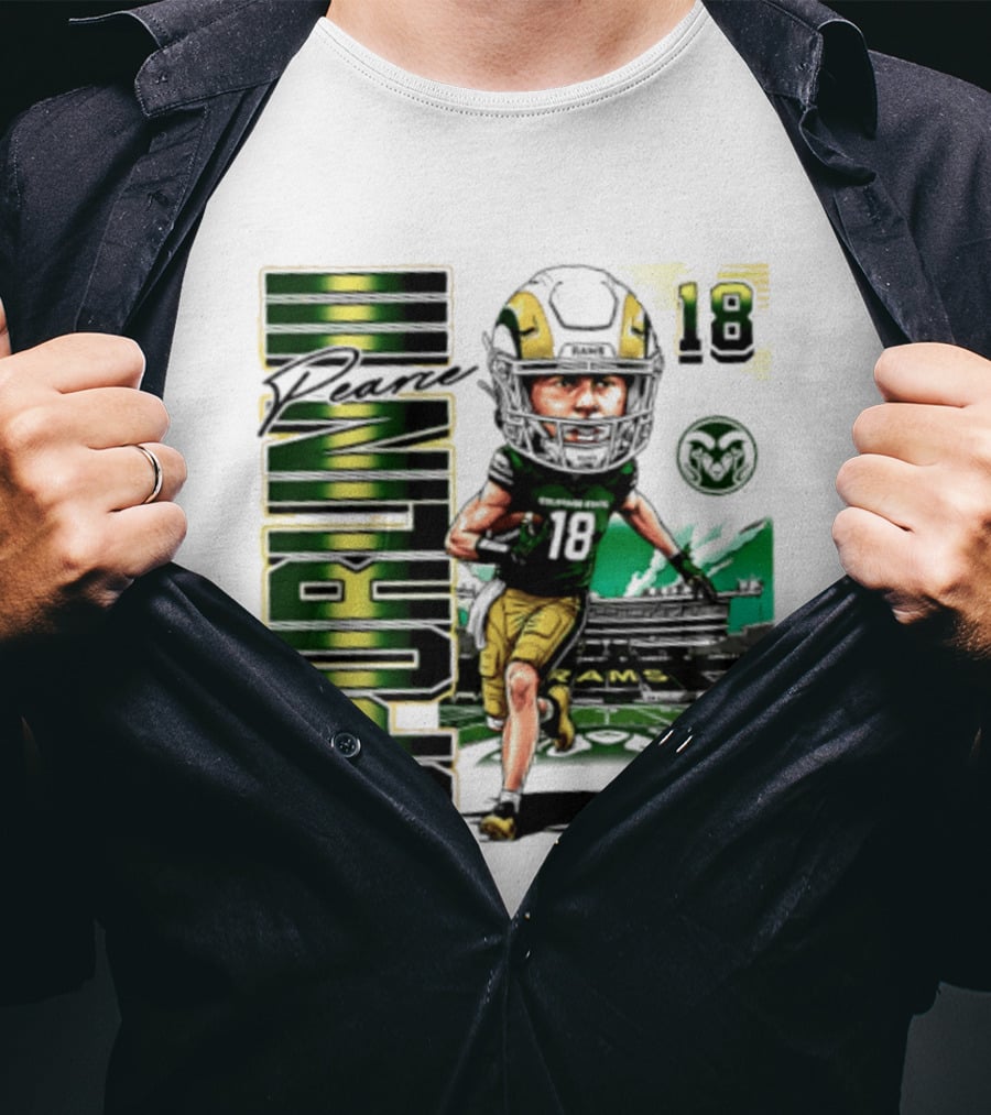 Pearce Spurlin III 18 Colorado State Rams NCAA Football Caricature T-Shirt