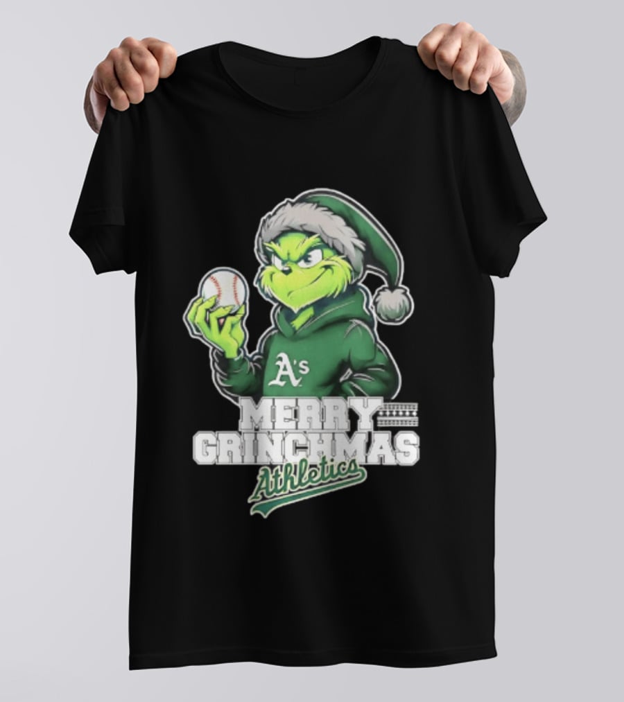 Merry Grinchmas Athletics Baseball Christmas 2026 T-Shirt