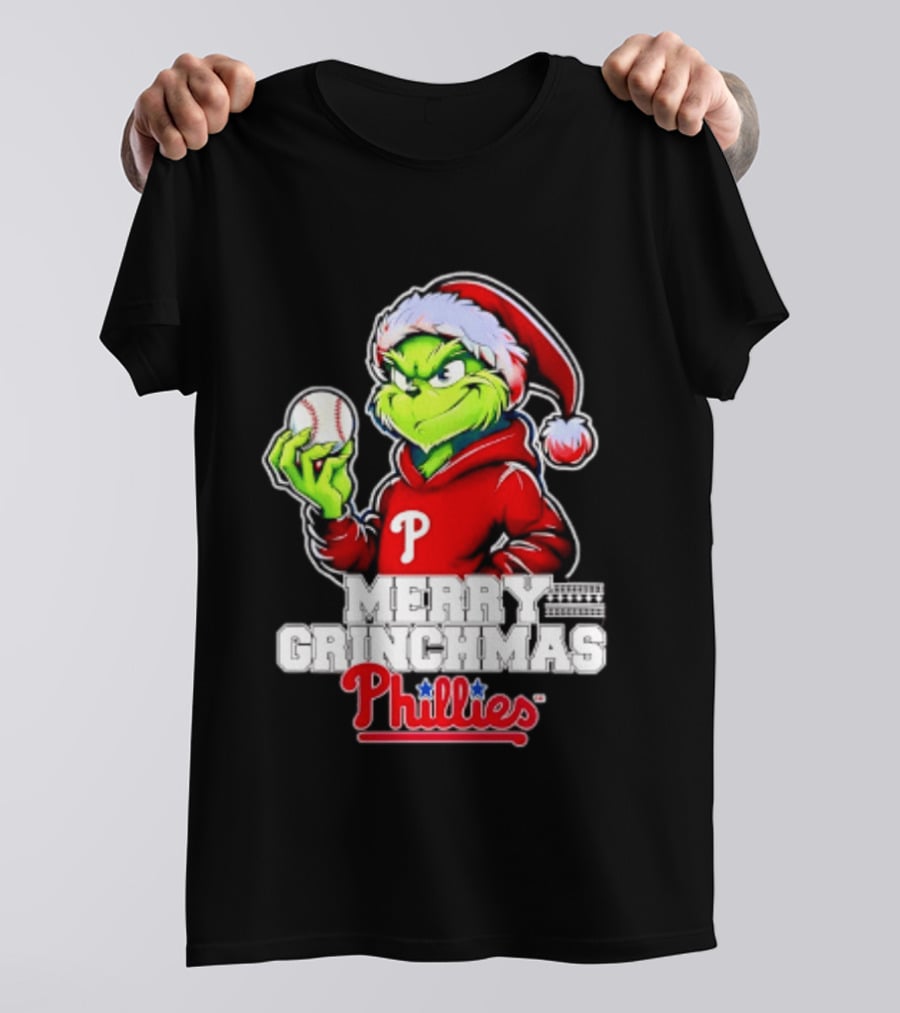 Merry Grinchmas Philadelphia Phillies Baseball Christmas 2026 T-Shirt