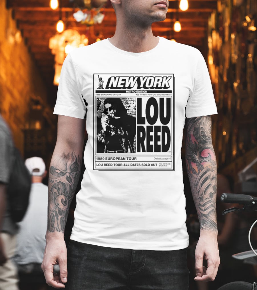 New York Metro Edition Lou Reed 1989 European Tour All Dates Sold Out T-Shirt