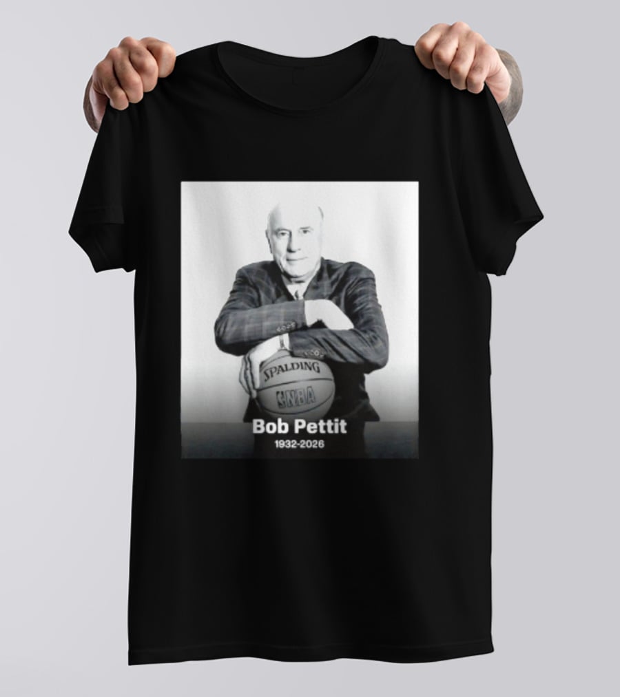 Bob Pettit 1932 2026 Spalding NBA Naismith Hall Of Famer T-Shirt