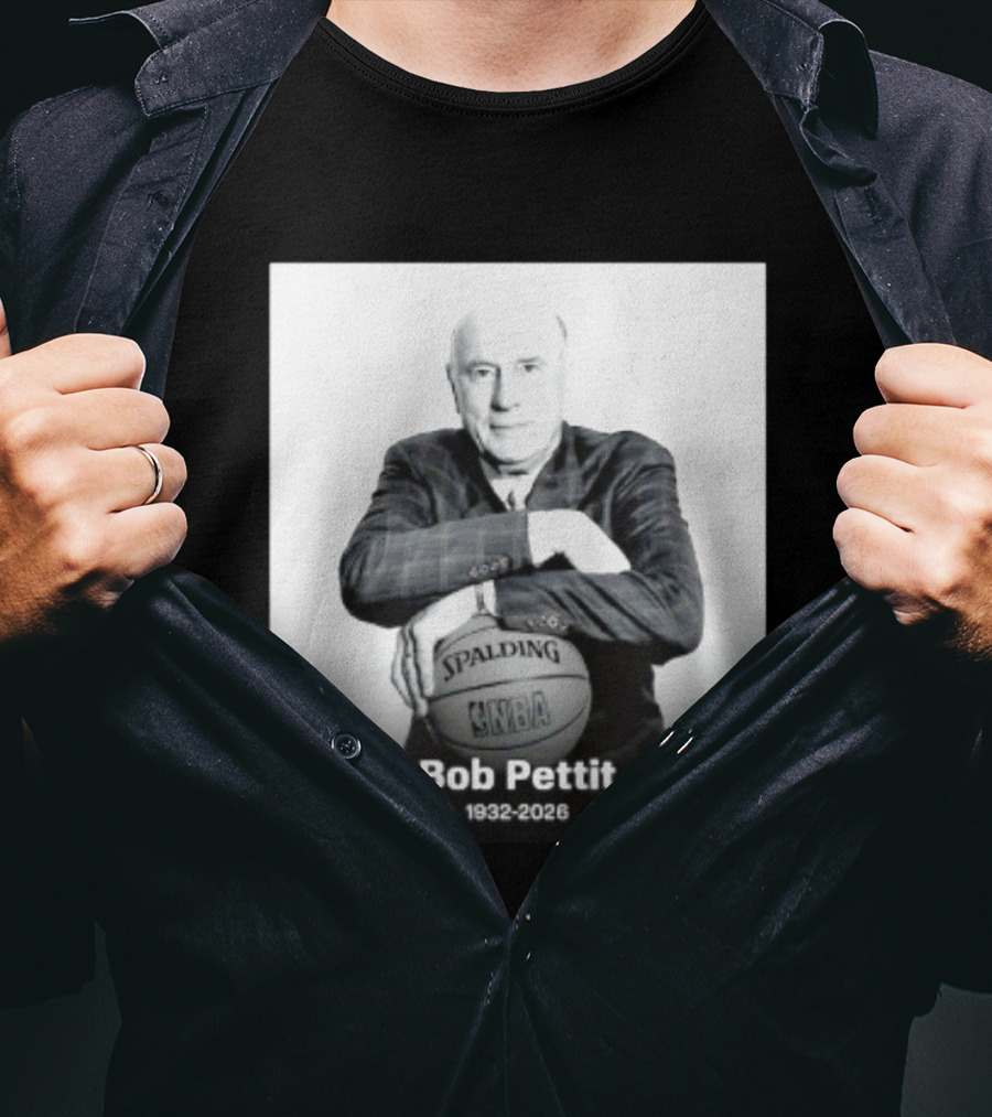 Bob Pettit 1932 2026 Spalding NBA Naismith Hall Of Famer T-Shirt