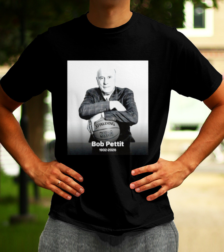 Bob Pettit 1932 2026 Spalding NBA Naismith Hall Of Famer T-Shirt