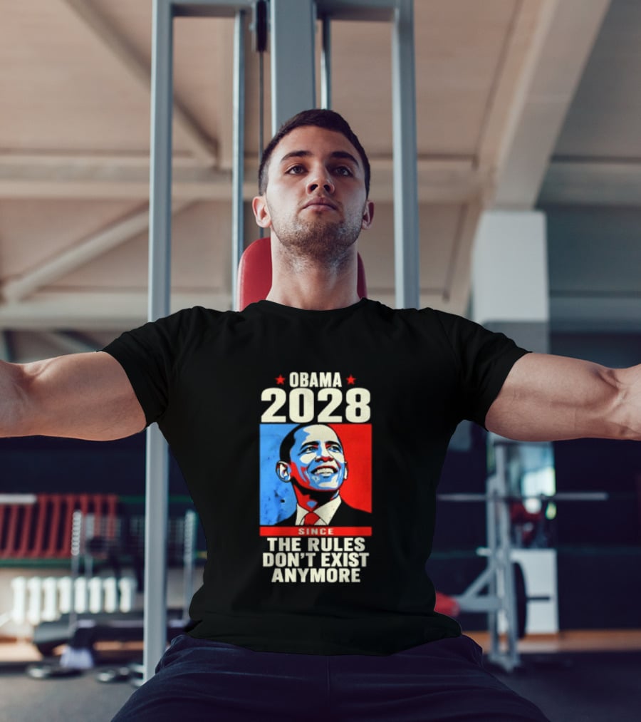 Obama 2028 Since The Rules Don't Exist Anymore Iconic Red And Blue T-Shirt