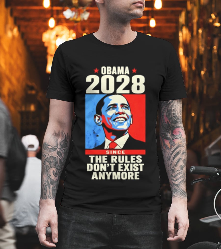 Obama 2028 Since The Rules Don't Exist Anymore Iconic Red And Blue T-Shirt