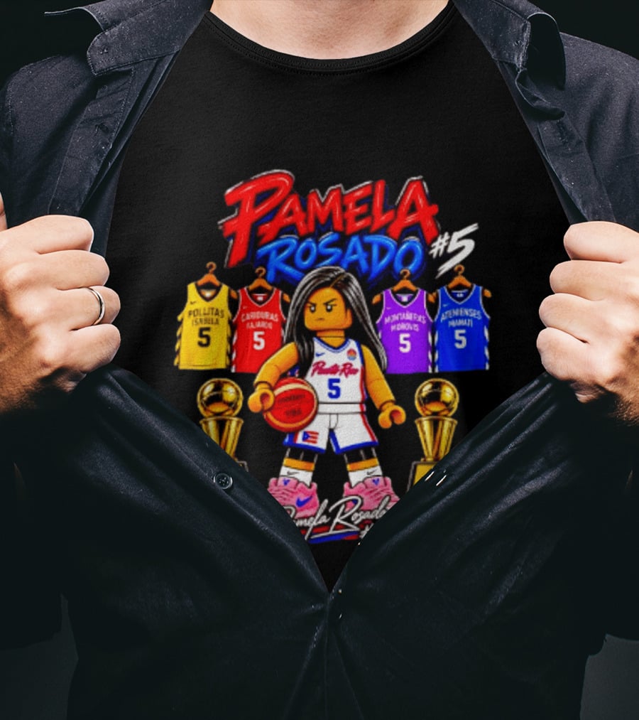 Pamela Rosado #5 Puerto Rico Champion Legacy Basketball Jerseys And Trophies T-Shirt