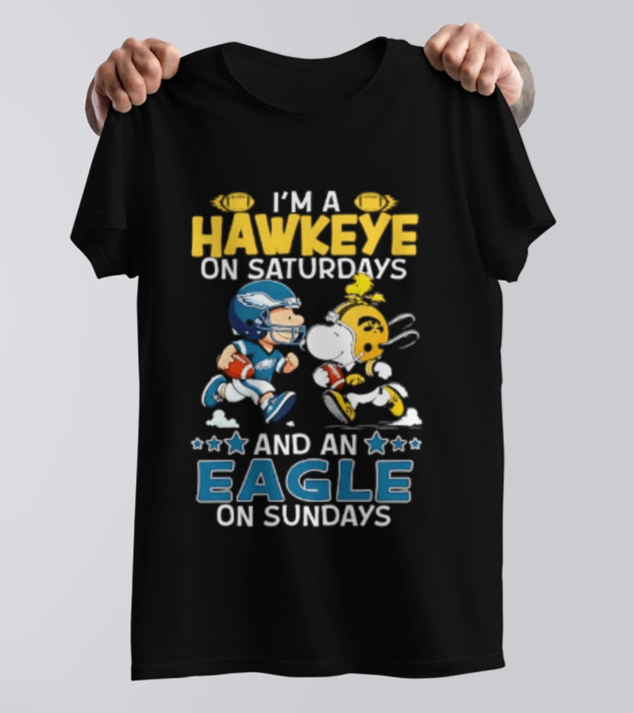 Peanuts I'm A Hawkeye On Saturdays And An Eagle On Sundays T-Shirt