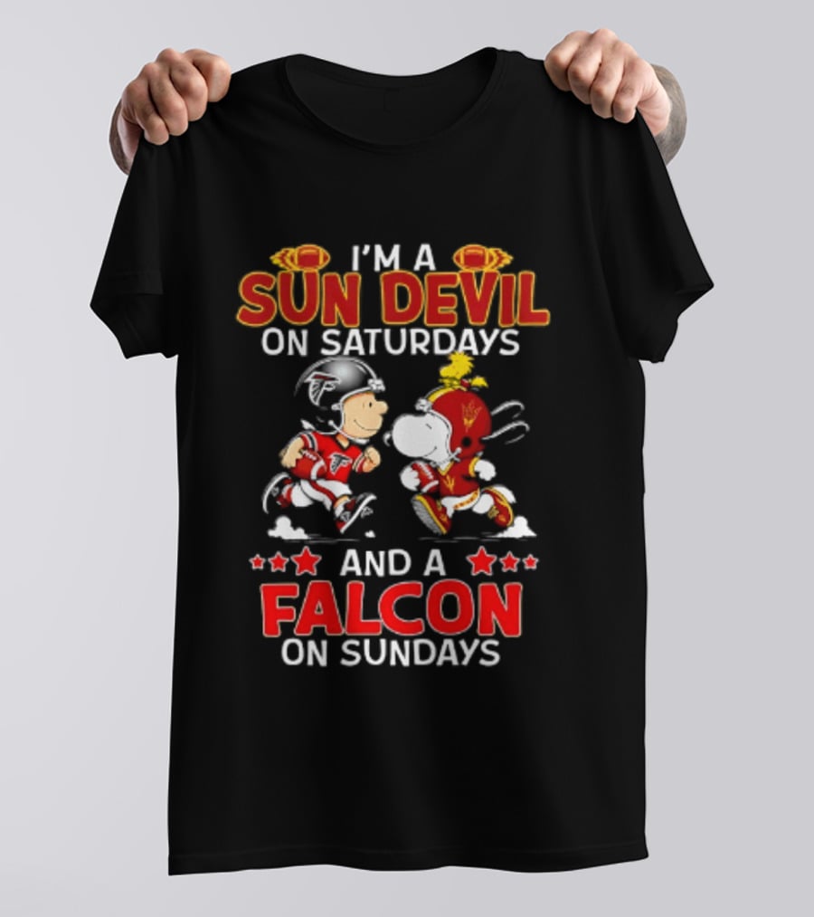 Peanuts Sun Devil On Saturdays Falcons On Sundays T-Shirt