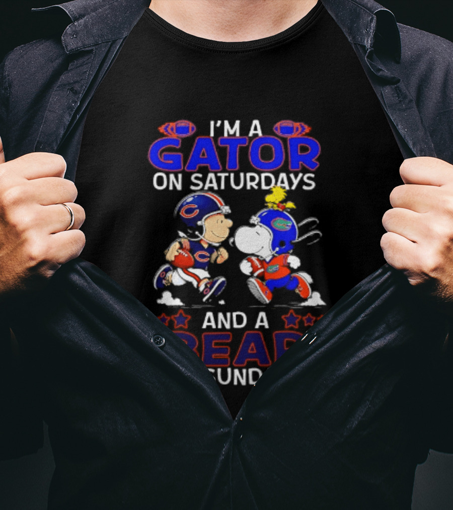 Peanuts I'm A Gator On Saturdays And A Bear On Sundays Football T-Shirt