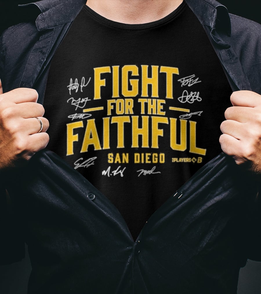 San Diego Fight For The Faithful Players B Signatures T-Shirt