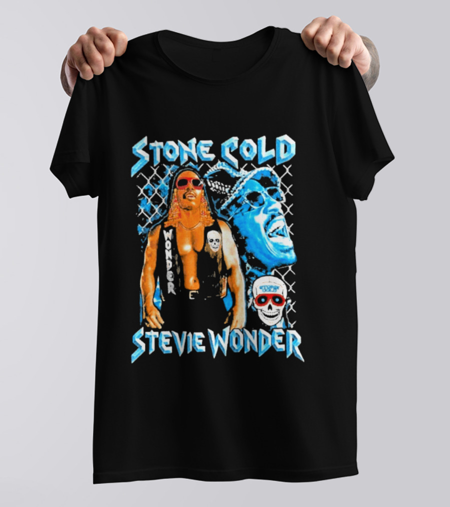 Stone Cold Stevie Wonder Collaboration Red Sunglasses T-Shirt