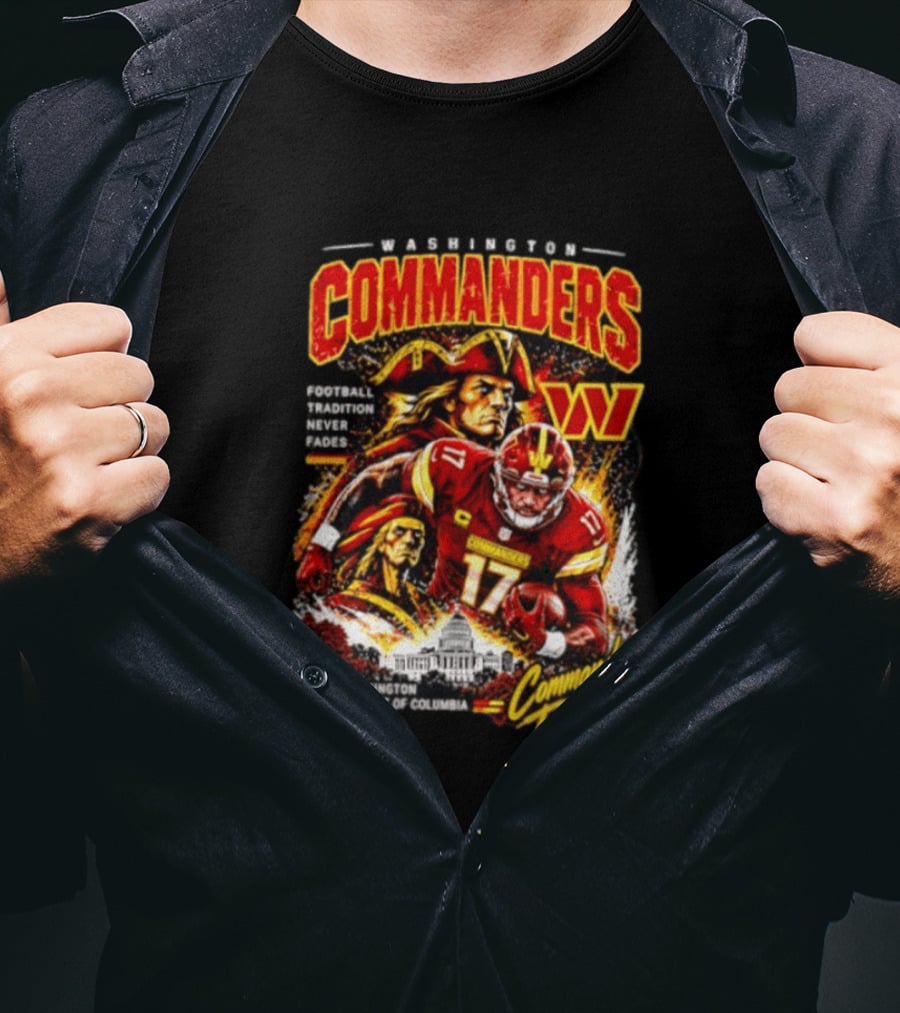 Washington Commanders Football Tradition Never Fades Commanders Territory Washington DC Skyline T-Shirt