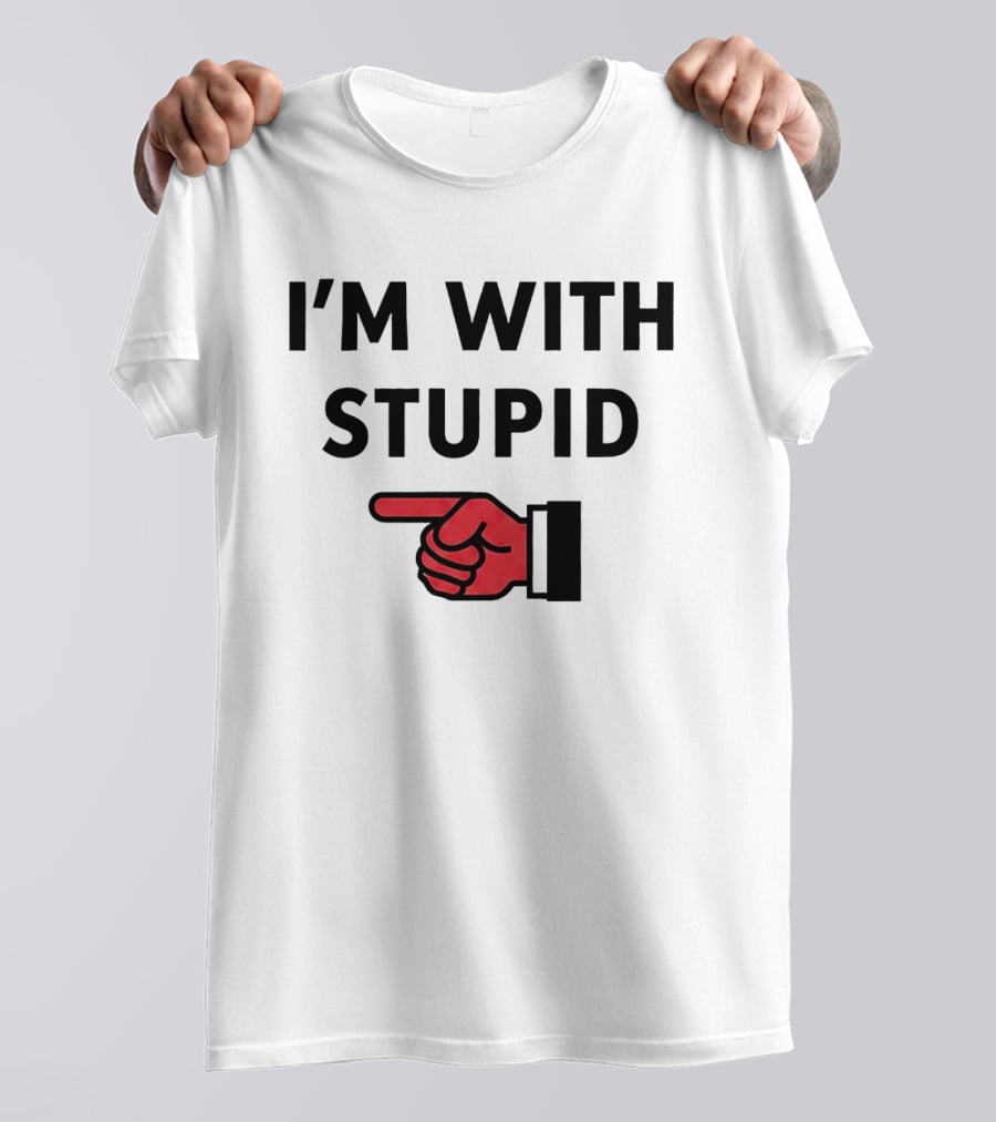 I'm With Stupid Red Pointing Finger T-Shirt