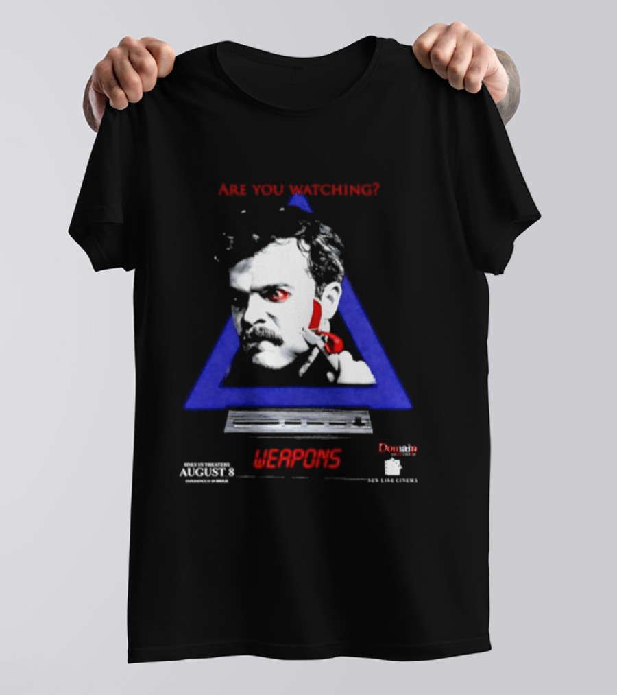 Are You Ing Weapons Triangle Face Art New Line Cinema T-Shirt