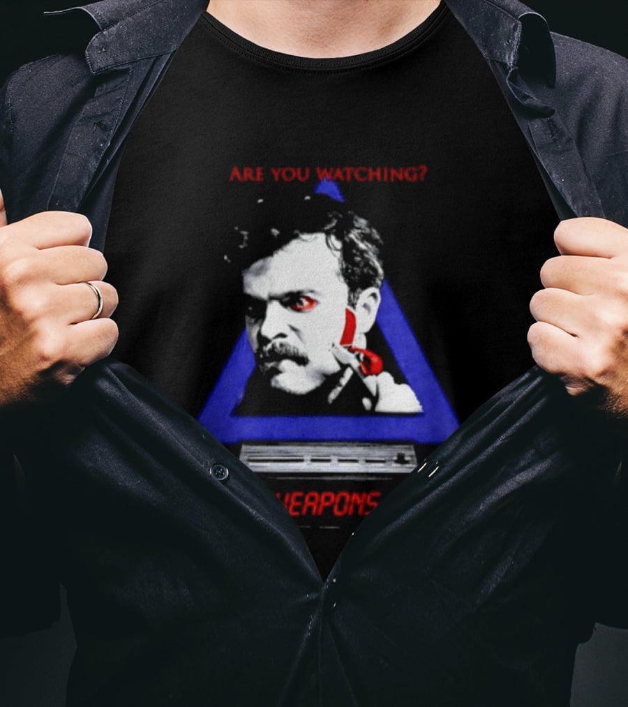Are You Ing Weapons Triangle Face Art New Line Cinema T-Shirt