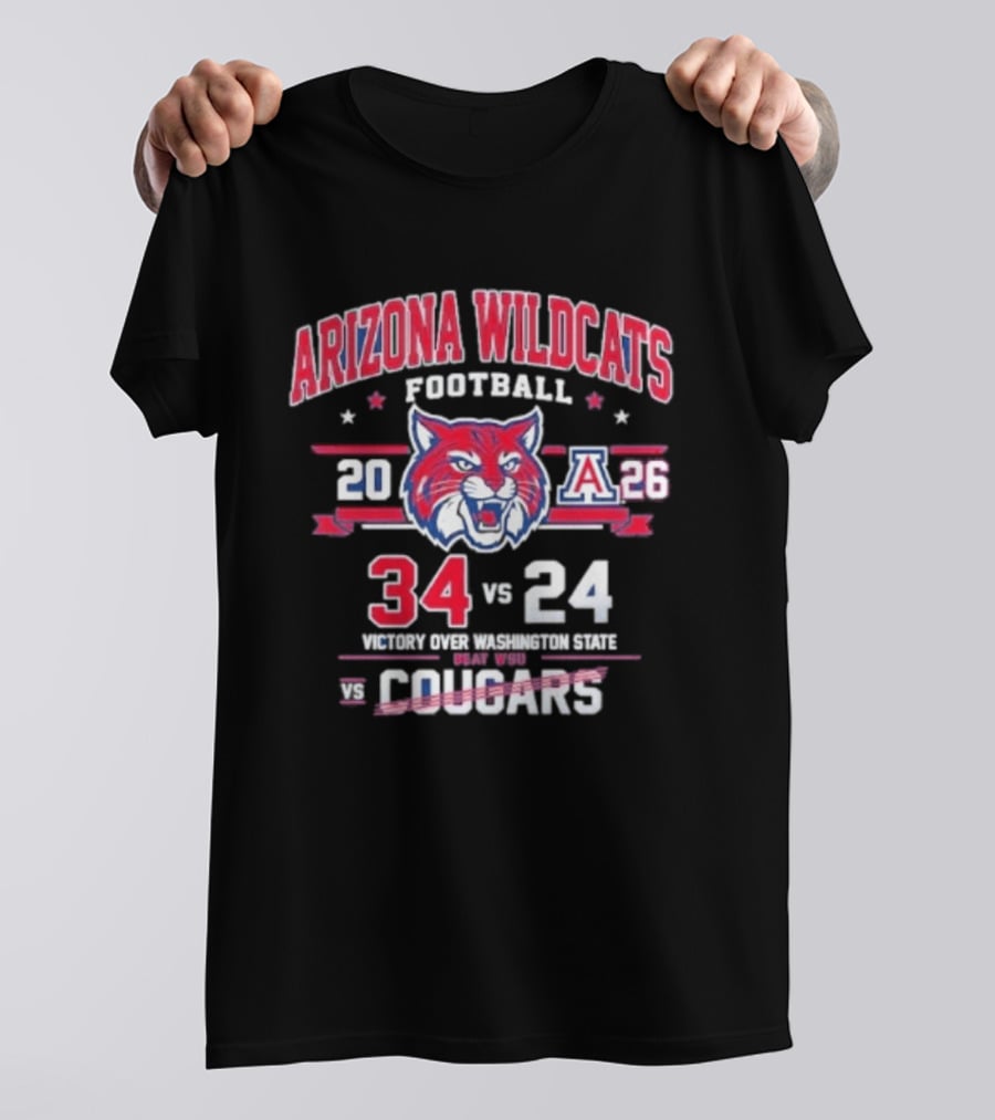 Arizona Wildcats Football 2026 Victory Over Washington State Cougars 34 24 T-Shirt