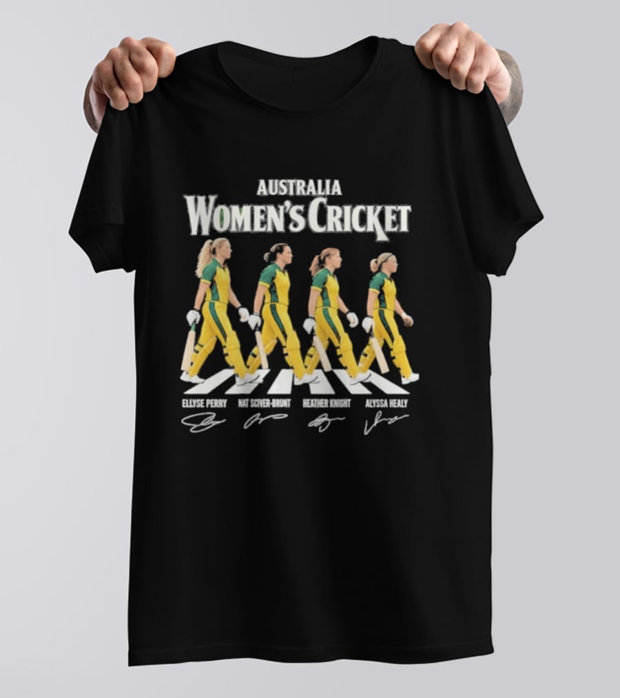 Australia Womens Cricket Abbey Road Ellyse Perry Nat Sciver Brunt Heather Knight Alyssa Healy T-Shirt