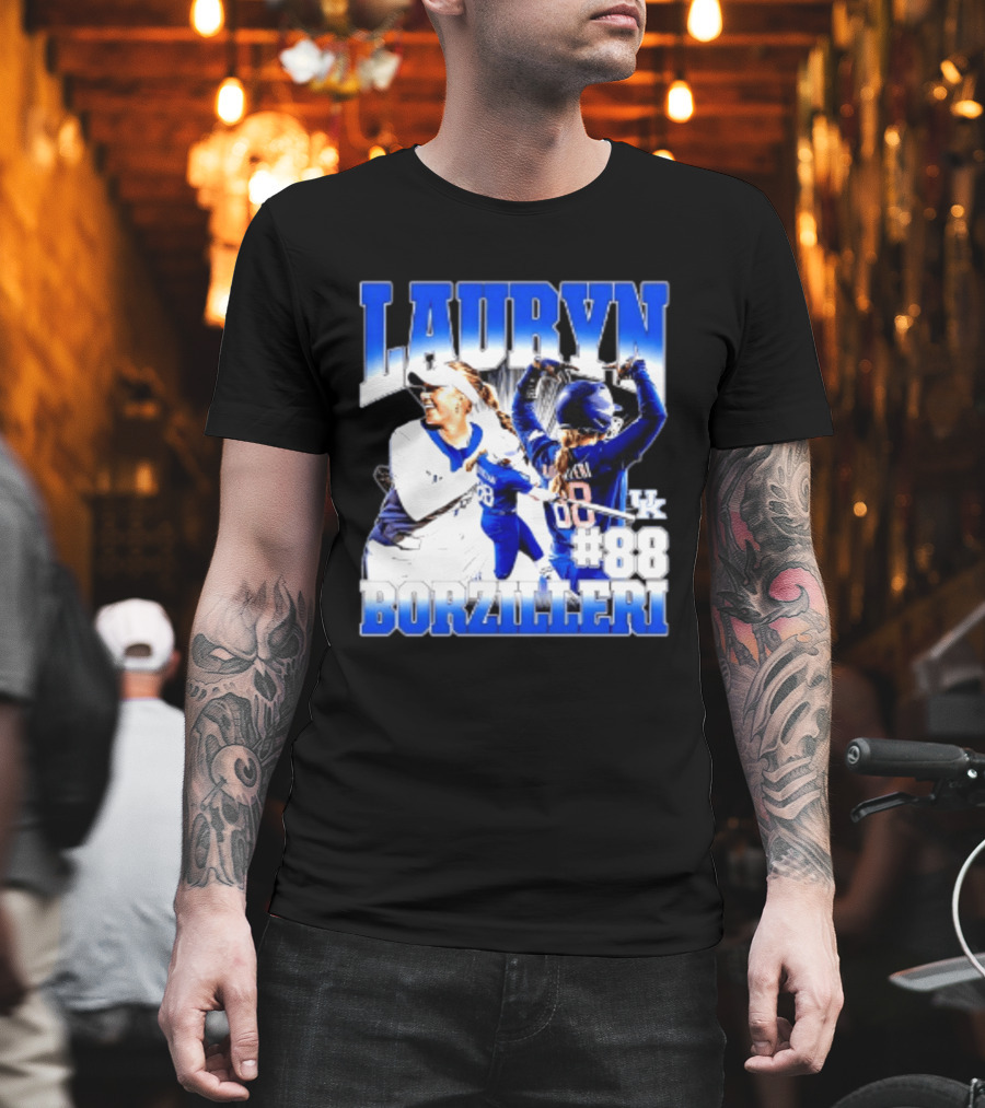 Kentucky Wildcats Lauryn Borzilleri 88 NCAA Softball Player T-Shirt