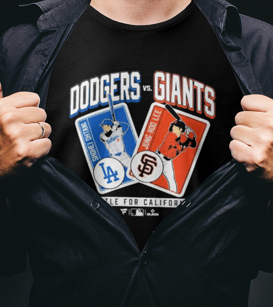 Los Angeles Dodgers Shohei Ohtani Vs San Francisco Giants Jung Hoo Lee Battle For California 2026 T-Shirt