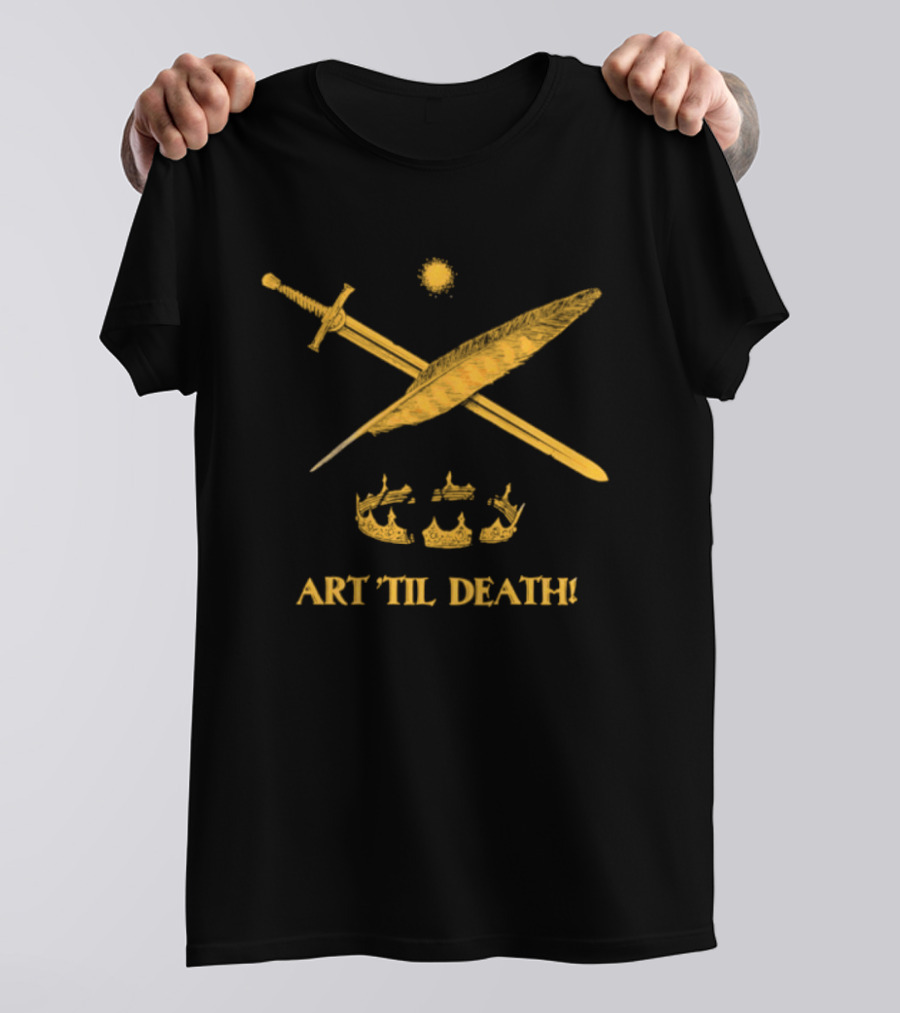 Quill Sword Broken Crown Art Til Death T-Shirt