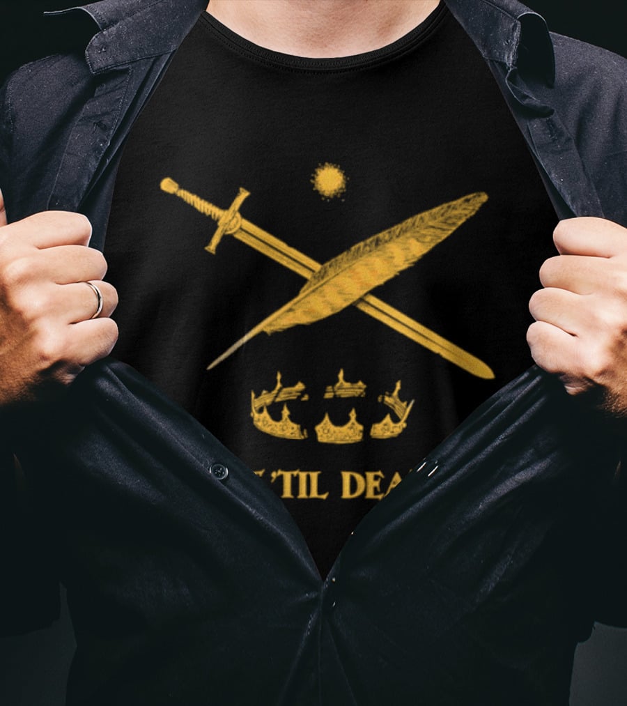 Quill Sword Broken Crown Art Til Death T-Shirt