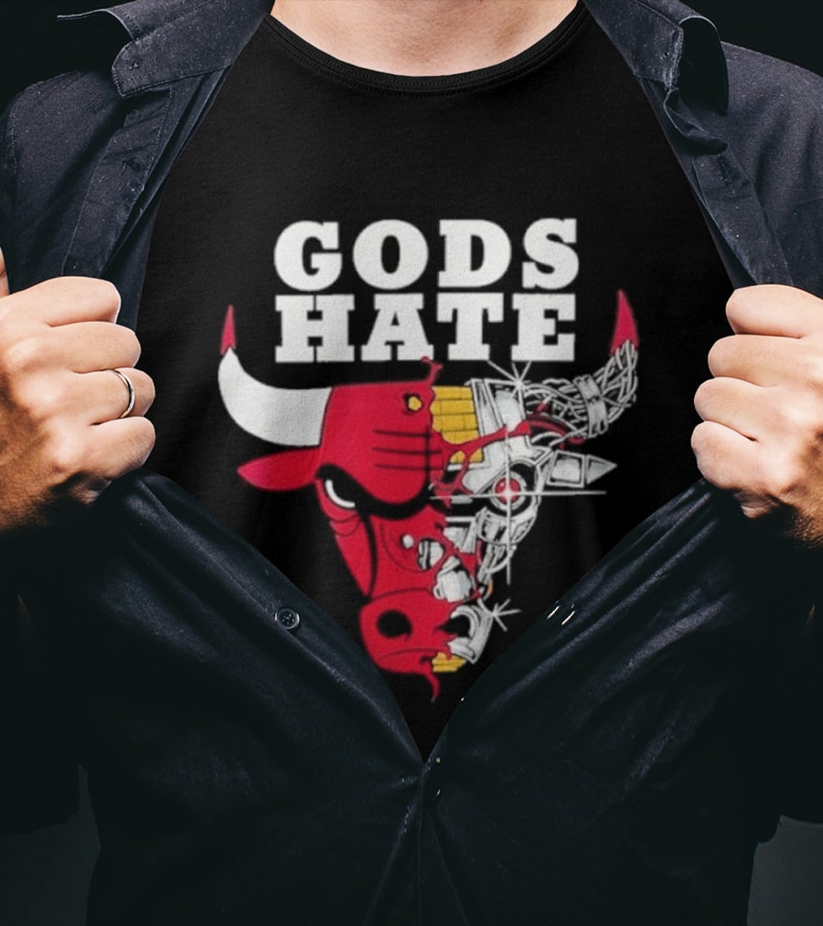 Gods Hate Bulls Collaboration Red Bull Skull T-Shirt