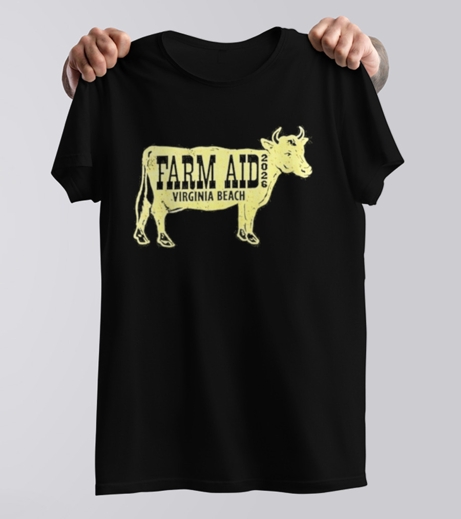 Virginia Beach Farm Aid 2026 September 26 Cow T-Shirt