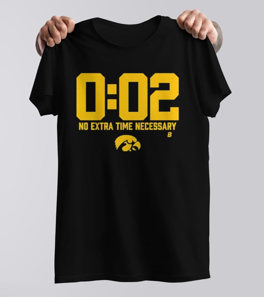 Iowa Hawkeyes Football No Extra Time 0 02 T-Shirt