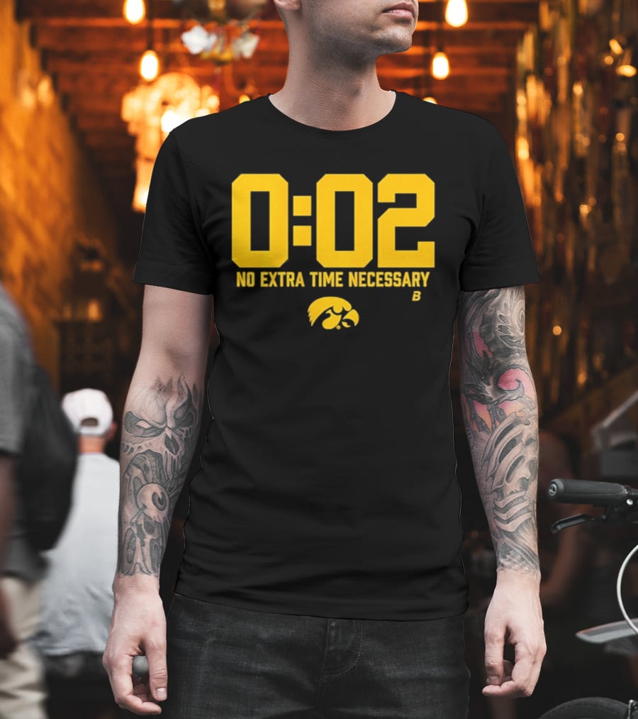 Iowa Hawkeyes Football No Extra Time 0 02 T-Shirt