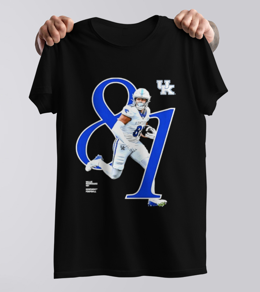 Willie Rodriguez 81 Kentucky Wildcats NCAA Football Player Number T-Shirt