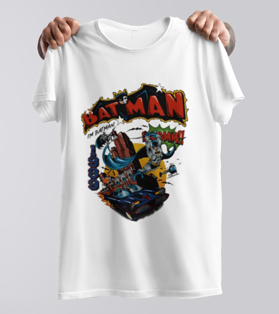 Batman 1989 I'm Batman DC Comics Batmobile T-Shirt