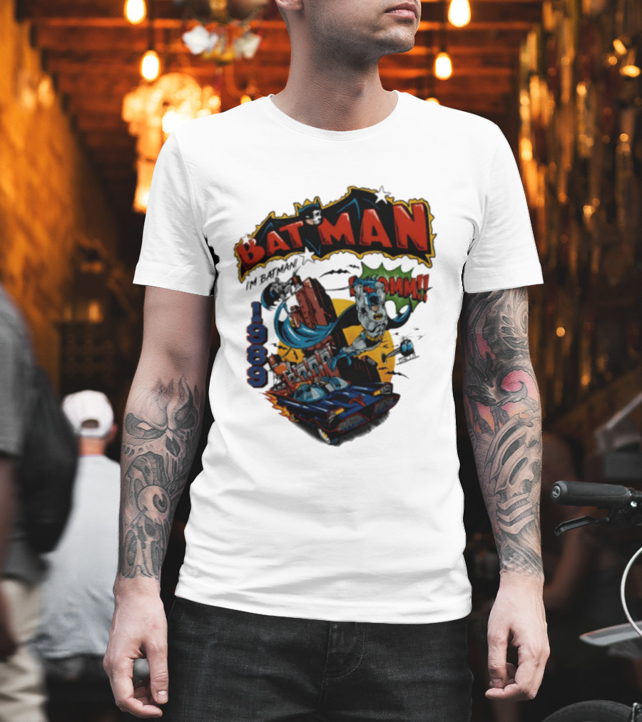Batman 1989 I'm Batman DC Comics Batmobile T-Shirt