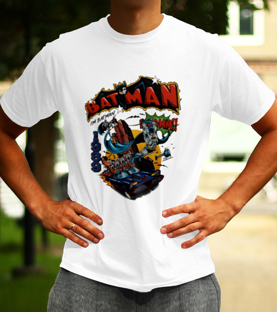 Batman 1989 I'm Batman DC Comics Batmobile T-Shirt