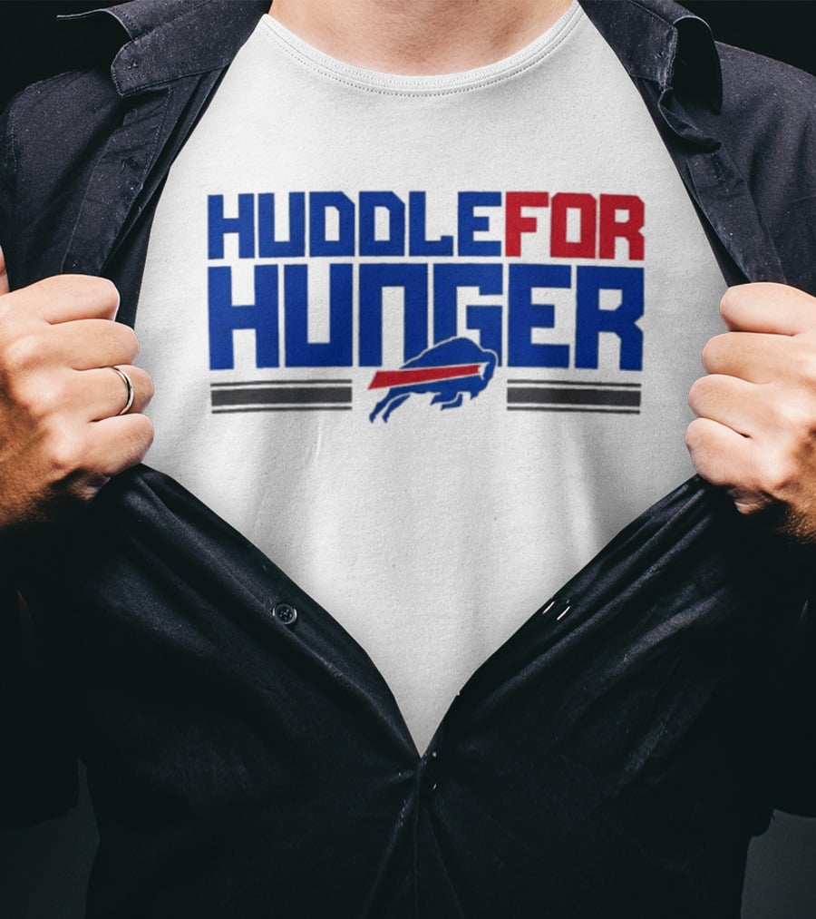 Buffalo Bills Huddle For Hunger Initiative With Joe Brady T-Shirt