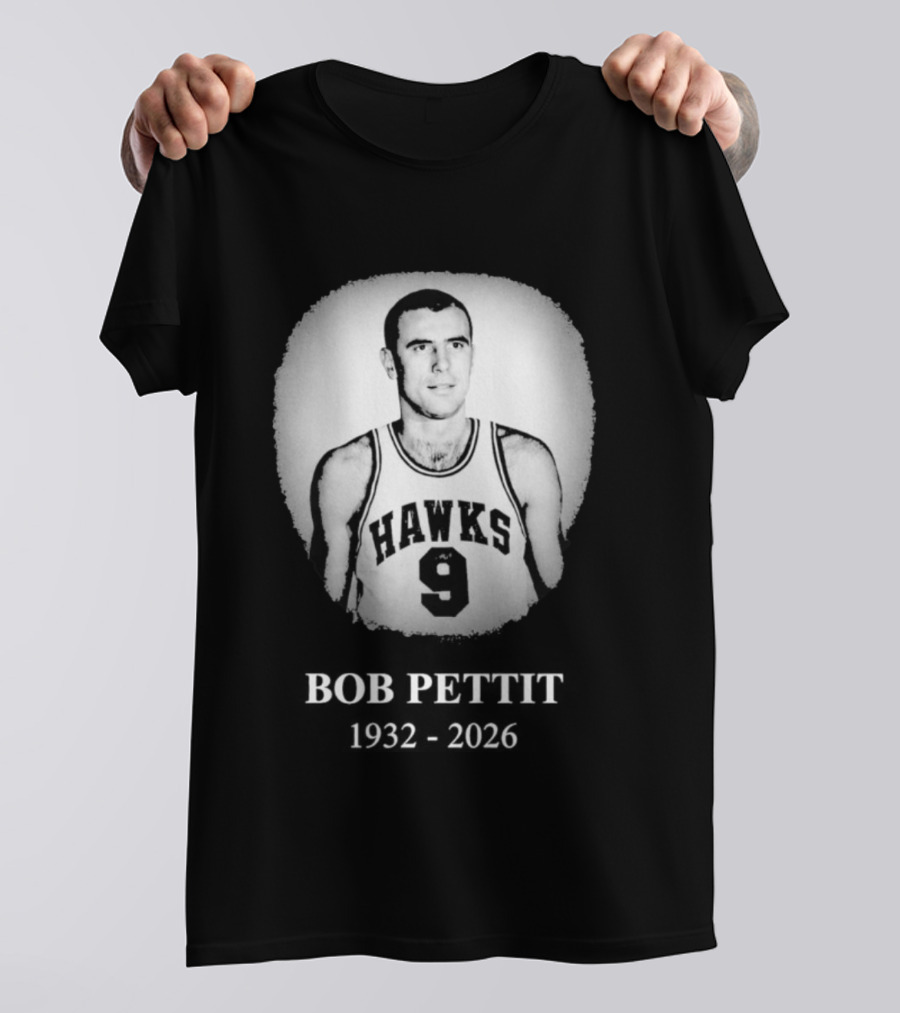 Hawks Number 9 Bob Pettit 1932 2026 T-Shirt
