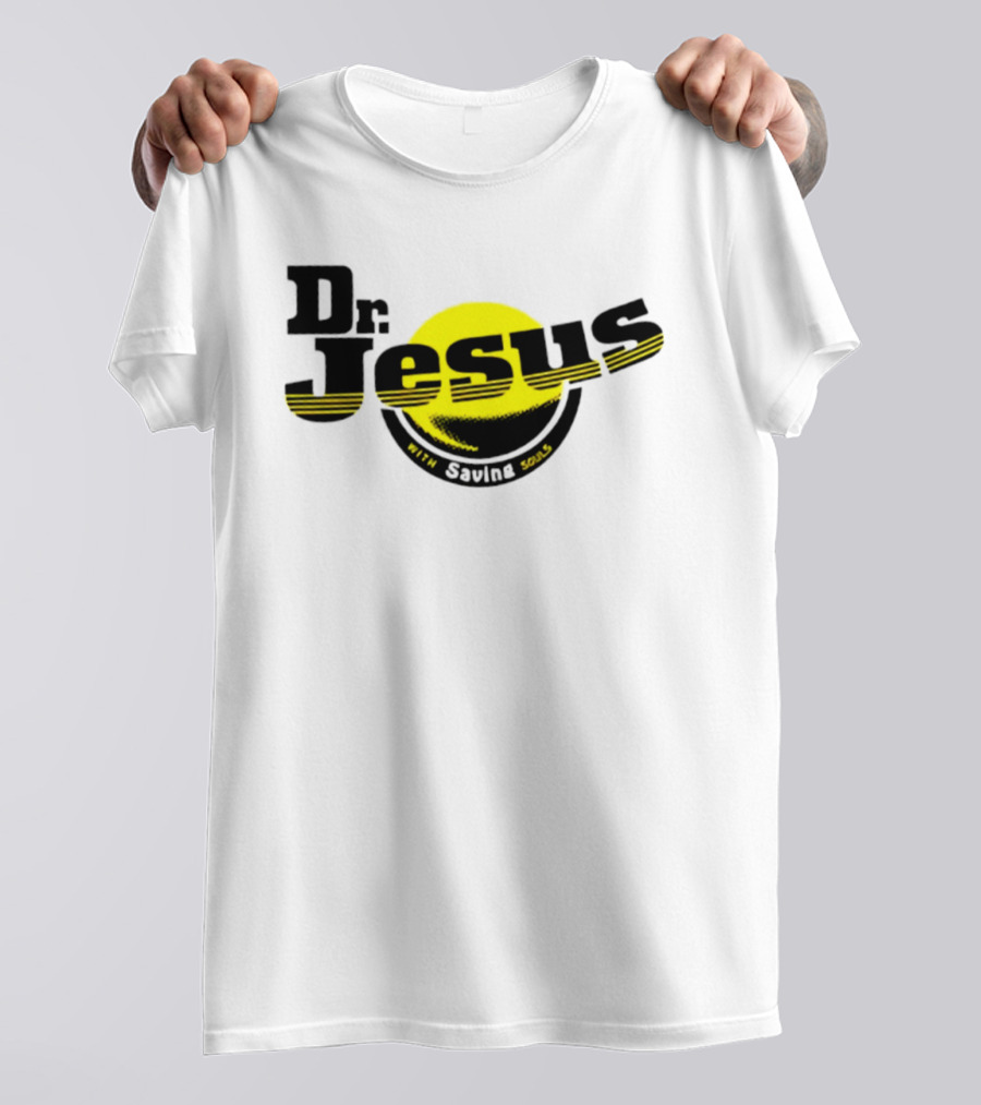 Dr Jesus With Saving Souls Yellow Circle T-Shirt