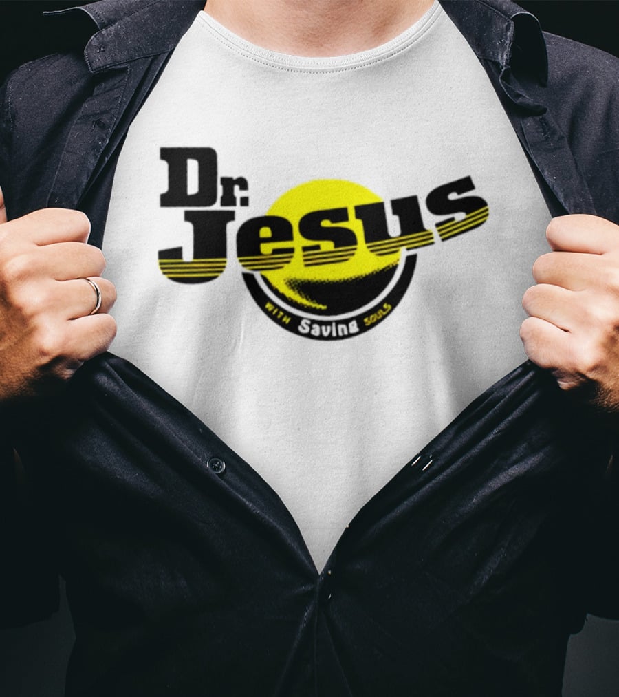 Dr Jesus With Saving Souls Yellow Circle T-Shirt