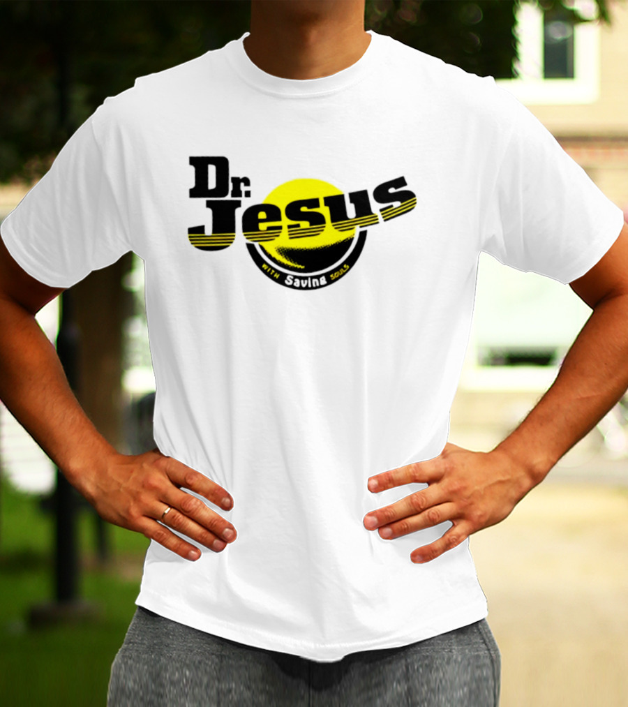 Dr Jesus With Saving Souls Yellow Circle T-Shirt
