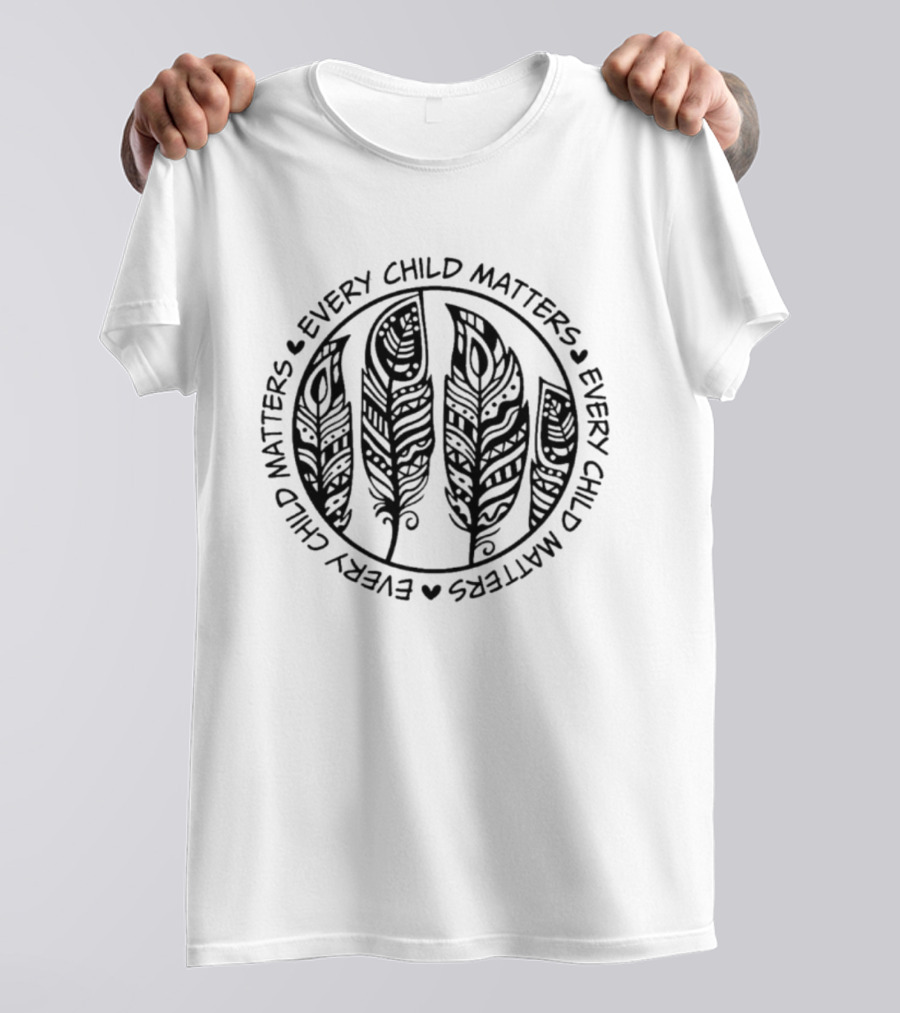 Every Child Matters Day Social Justice Feather Circle T-Shirt