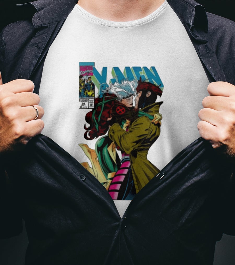 Marvel Comics X Men Gambit And Rogue Kiss Cover Comfort Colors Adult T-Shirt
