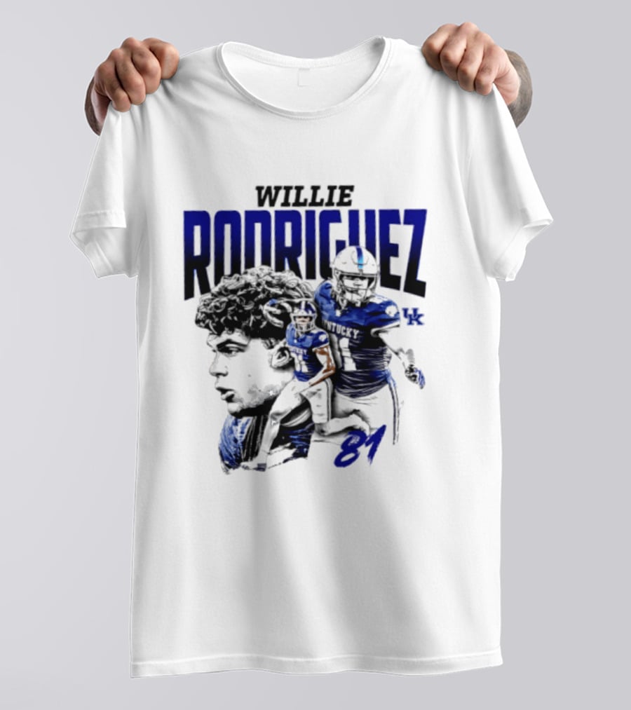 Willie Rodriguez 81 Kentucky Wildcats NCAA Football Player UK T-Shirt