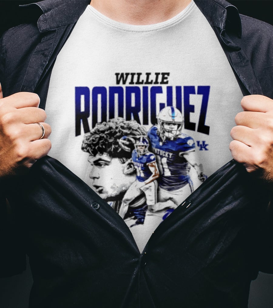 Willie Rodriguez 81 Kentucky Wildcats NCAA Football Player UK T-Shirt