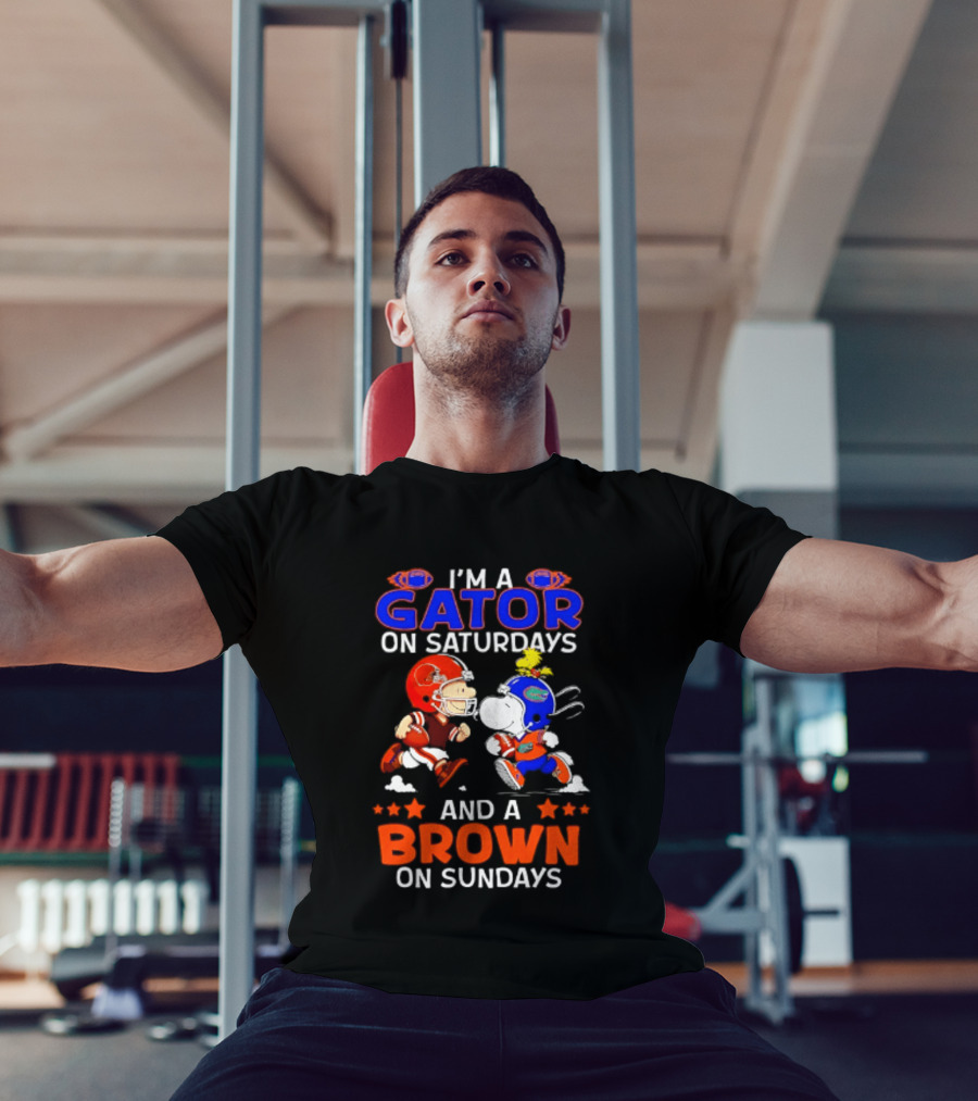 Gator On Saturdays Brown On Sundays Peanuts Football Fan T-Shirt