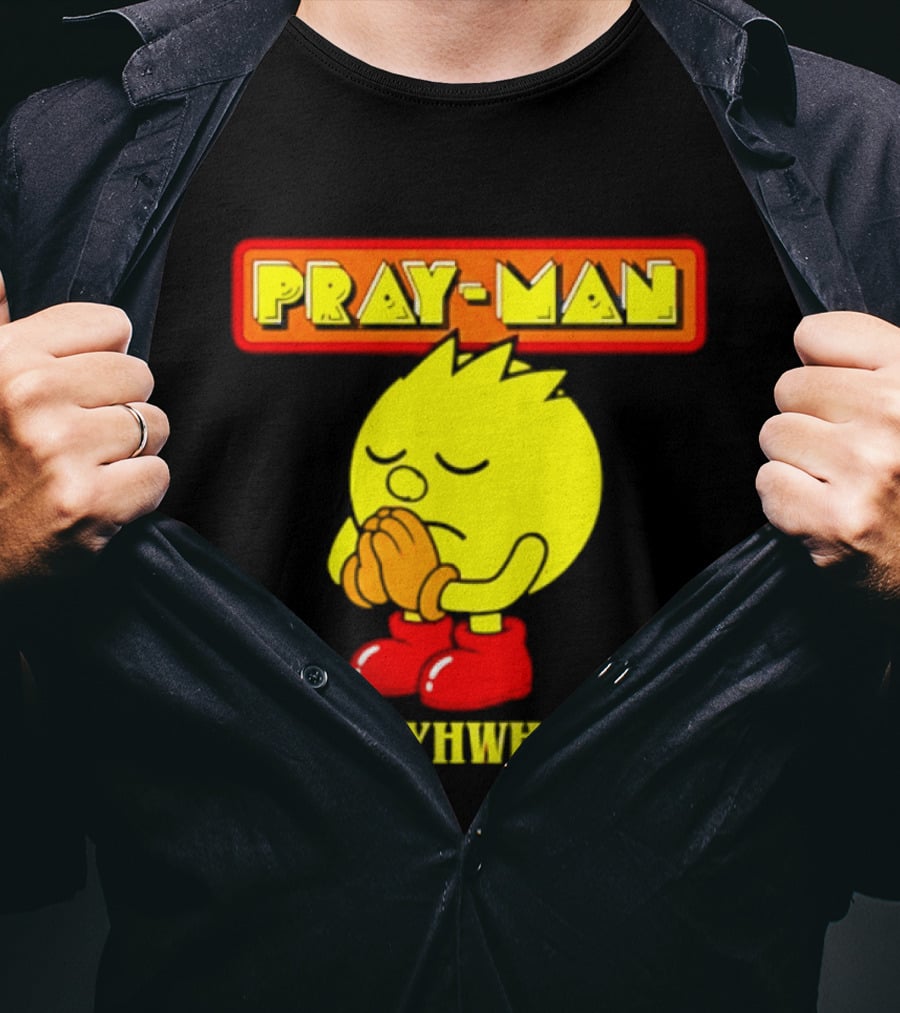 Pray Man YHWH Spiritual Pac Man Symbolism T-Shirt