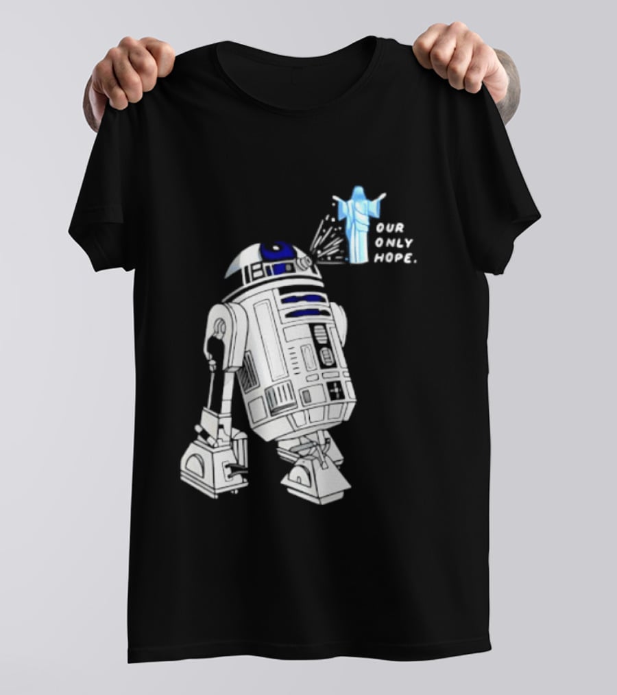 R2 D2 Our Only Hope Star Wars Sci Fi Droid Hologram T-Shirt