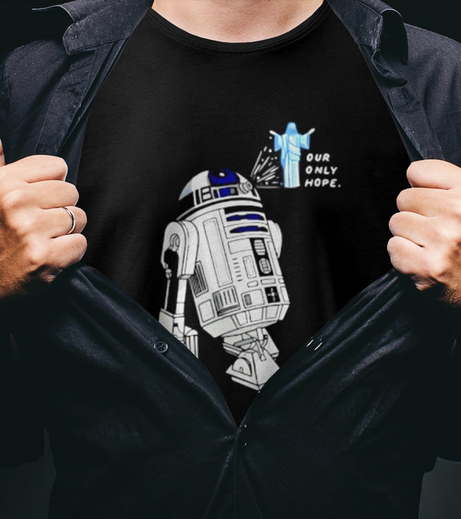R2 D2 Our Only Hope Star Wars Sci Fi Droid Hologram T-Shirt