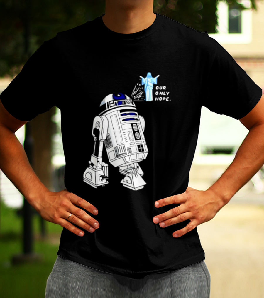 R2 D2 Our Only Hope Star Wars Sci Fi Droid Hologram T-Shirt