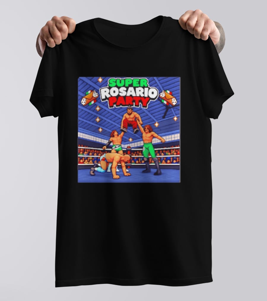 Super Rosario Party Wrestling Arena Pizzeria T-Shirt