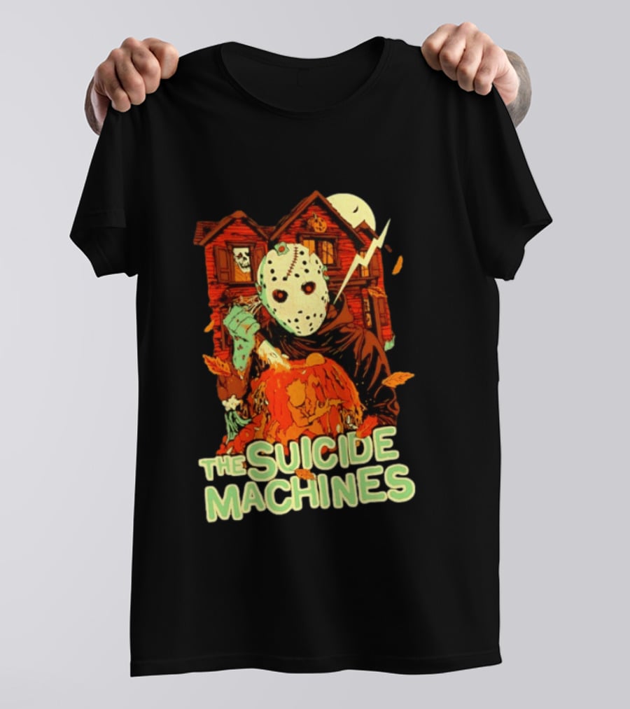 The Suicide Machines Jason Voorhees Pumpkin Halloween House Lightning T-Shirt